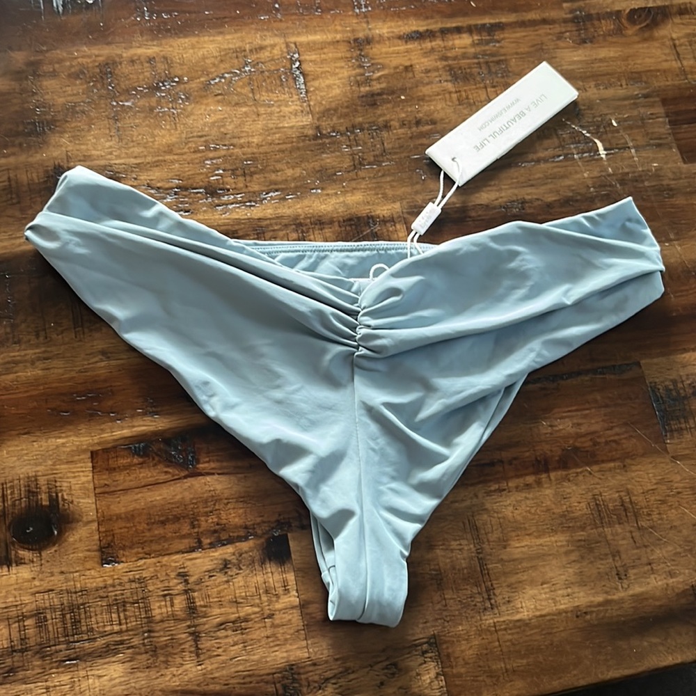 Baby blue medium elizabeth Jane cheeky swimsuit bottoms